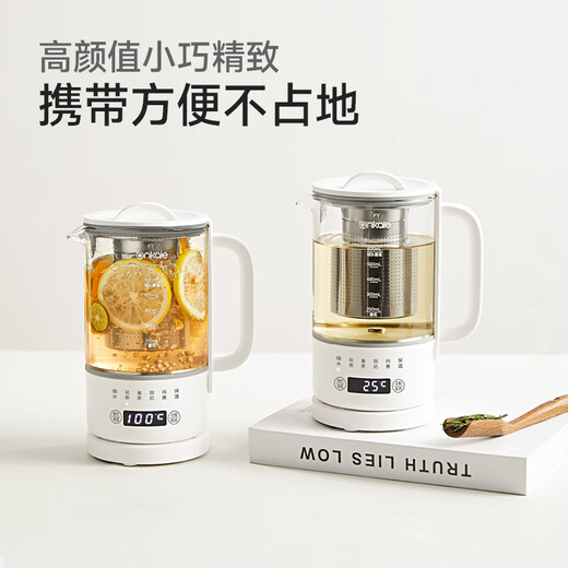 Ankale health pot 600ml 316 stainless steel + high borosilicate glass office small mini multi-functional stew integrated constant temperature kettle AJL-06Z01 with filter