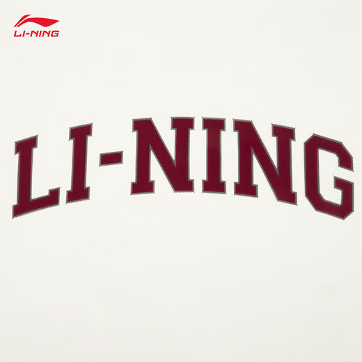 Li ning t-Shirt Männer und Frauen Pullover Einfacher gedruckter runder Nacken kurzärmeliges Sport Top AHSU653 Off-White-1 XL