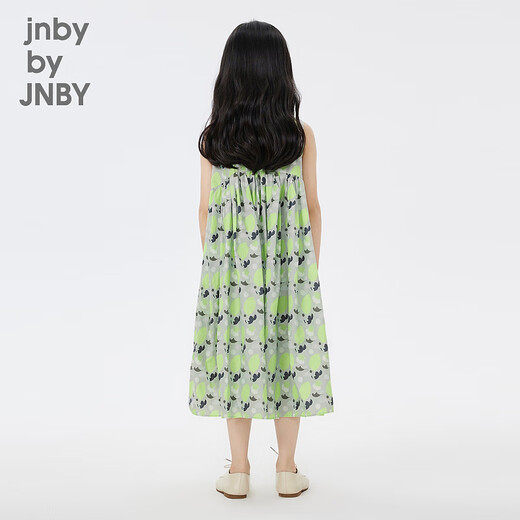Jnby par jnby jiangnan tissu vêtements pour enfants robe sans manches de manchette mignon motif décontracté jupe mi-longueur filles 1n5g12350 088 combinaison gris-vert 100 cm