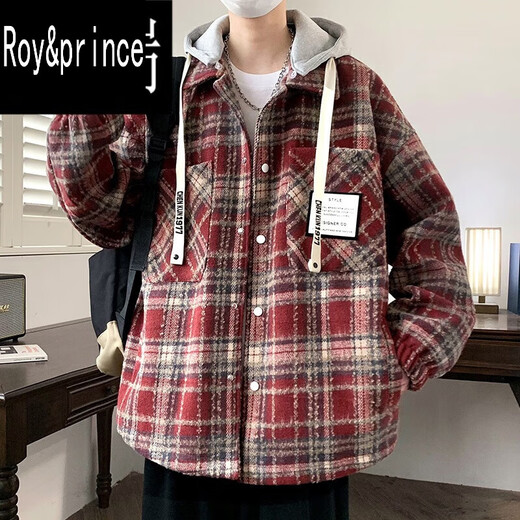 Prince Roy/Roy/Prince Jacke für Jungen und Teenager plus Baumwolldickte karierte Jacke mit gefälschter zweiteiler winddichter und warmer Baumwolljacke 9922 Marineblau [Hinzufügen von Baumwolle, um warm und komfortabel zu bleiben] eingedicktes M (90-105jin [Jin gleich 0,5 kg]))