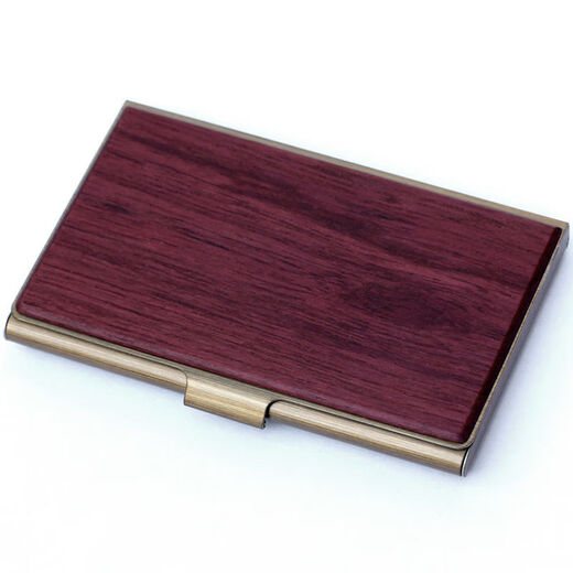 Boîte de carte de visite en bois pour les hommes Boîte de carte de visite en bois solide pour femmes pour femmes Créative Fashion Boîte de carte de visite Lettrage Gifting Walnut - Fond noir