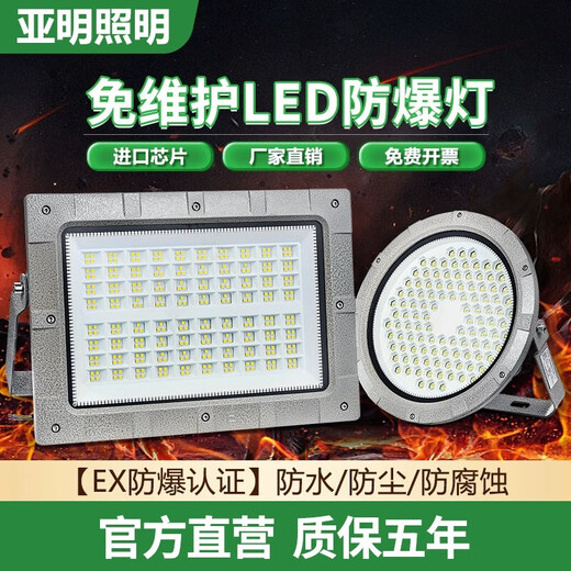 Yaming LED anti-déflagrant lumière EX certifié pierre artificielle protection incendie entrepôt station-service usine projecteur tunnel lumière industrielle et minière lumière anti-Yaming-100W carré EX sans entretien