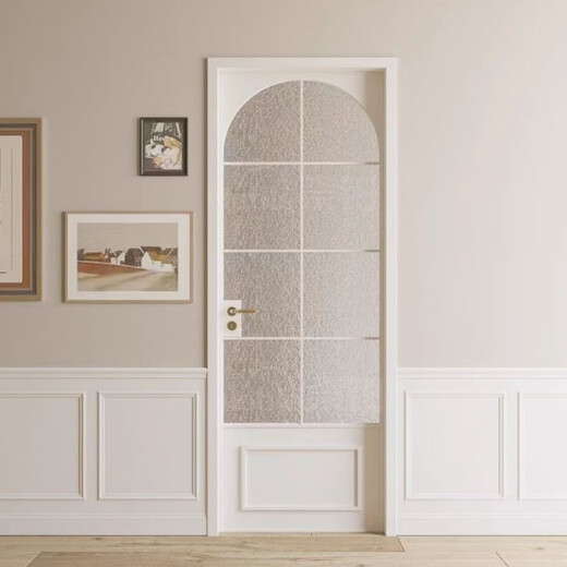 勤凯法式老铁门玻璃门卫生间门复古洗手间厕所门平开门包厢轻奢拱形门 法式复古平开门 肌肤黑