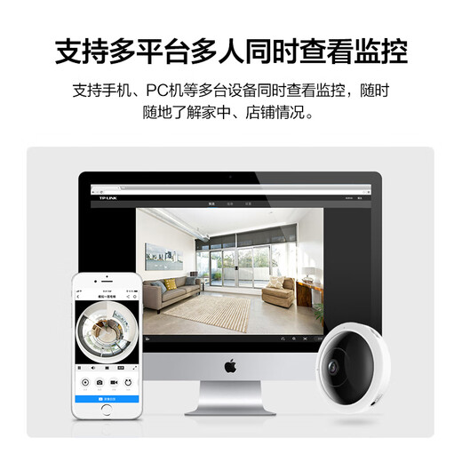 TP-Link Camera Wireless Security Monitoring Nachtsicht Mobiltelefon Remote 360-Grad Panoramic Fisheye Video 5 Millionen Panorama-Überwachung WiFi-Version ohne Speicher