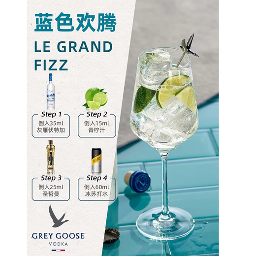 灰雁洋酒 调酒基酒烈酒 伏特加 40度 可乐桶 调配基酒 灰雁原味750ML一瓶