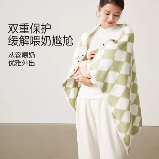 芬也月子披肩秋冬产妇出院防风护肩毯哺乳防寒保暖坎肩加绒喂奶遮挡巾 小野花【加长护腰 一毯多用】 均码