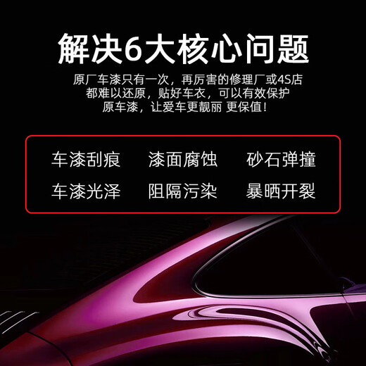 XPFR is suitable for BYD Han E9 invisible car film Seal Song L Tang Han Qin car paint protection film TPU car film bright black version TPU material + 8.5mil + sticker included