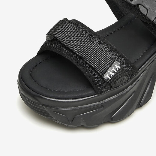 Tata Casual Dicke Sohle Sandalen Frauenschuhe weiche Sohle Strand Sandalen Sommer WL701BL4 Schwarz 39