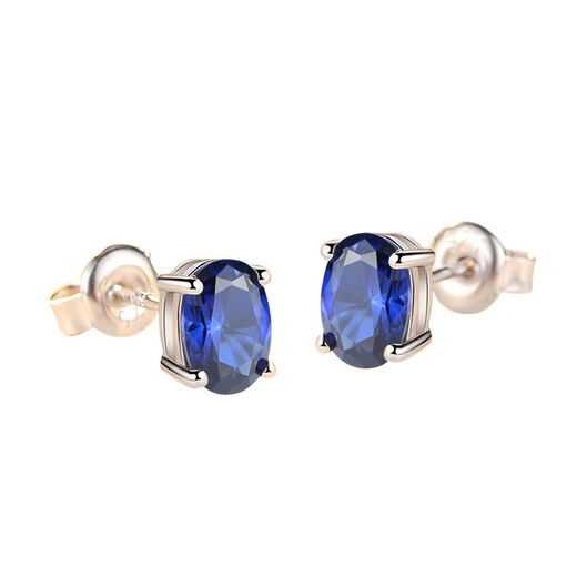 Fat Donglai's same style sapphire earrings for women, Japanese and Korean fashion colored gemstone earrings, tanzanite earrings accessories