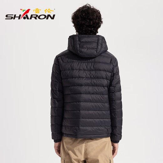 雪伦轻薄红色羽绒服男本命年连帽通勤商务风秋冬外套轻暖13661 松茶绿 XL