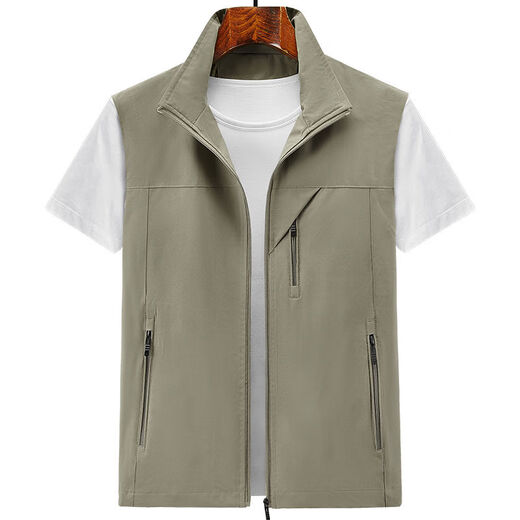 Multi-pocket vest men's outdoor thin fishing loose custom vest work clothes for middle-aged and elderly people in autumn, autumn, dark blue M