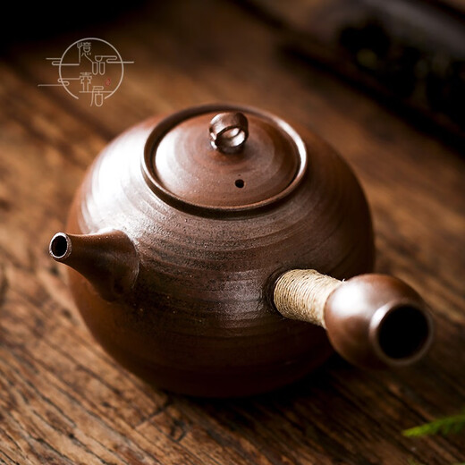柴烧纯手工家用烧水壶电陶炉养生中式侧把陶壶户外炭炉泡茶煮茶器 清泉侧把15938号450ml 401mL(含)-500mL(含)