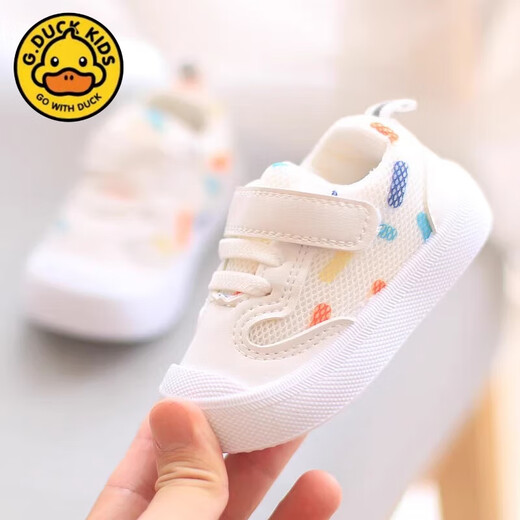G. DUCKKIDS baby toddler shoes mesh shoes spring and summer soft sole functional shoes universal children's shoes 1-3 years old casual shoes B838 orange 22 inner length 15 cm
