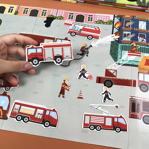 Little Red Flower Children's Repeat Sticker Book Pasting Stickers 2-3-4 Years Old Baby Magnetic Sticker Book Cartoon Early Education Toy Animal Game Magnetic Sticker-Marine Animals