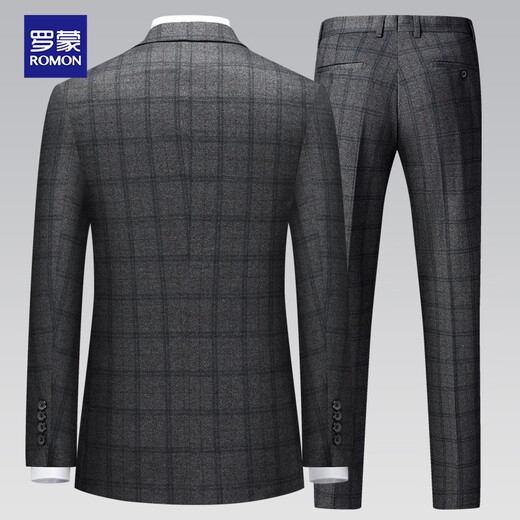 Romon suit men's four seasons slim professional formal wear men's elastic suit suit business wedding dress men's clothing