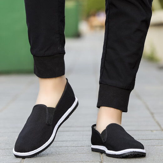Viejos zapatos de algodón de algodón de invierno de Beijing para hombres con un padre de una pierna de margen de papa además de terciopelo zapatos de invierno cálidos zapatos de tela de algodón no deslizan zapatos de tela para hombres viejos zapatos estampados (zapatos individuales) talla 43 (se recomienda comprar una talla más grande)