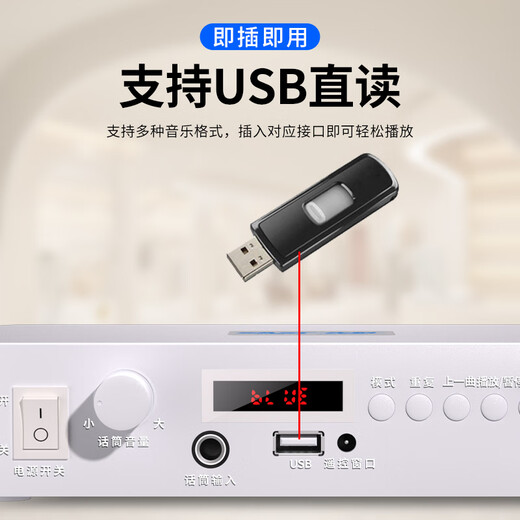 先科（SAST）LY-102K 定压大功率蓝牙功放机公共广播家用放大器吸顶音柱喇叭U盘壁挂音响门店会议家庭影院组合