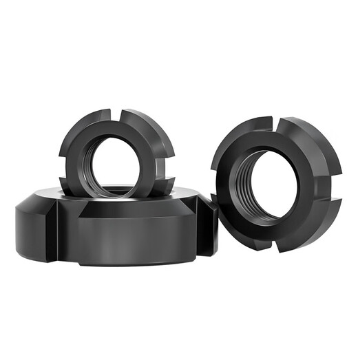 Tianzhuo Hardware National Standard Round Nut Locking Nut Stop Nut GB812 Slotted Nut/Four-Slot Round Screw Cap Small and Cap Black Orthodontic M36*1.5 2 pcs