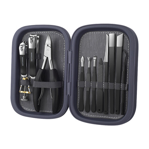 Special nail clipper set for nail groove, toenail clipper, pedicure clipper, nail clipper, home nail clipper, special for treating inflammation, cool black - pedicure clipper set, 12 pieces