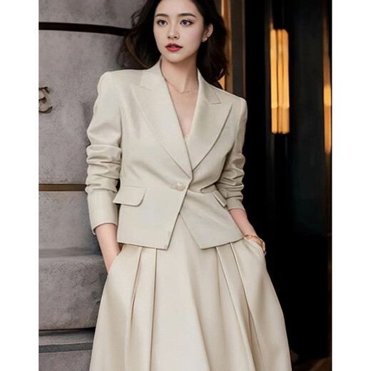 Mt Elite Wardrobe Autumn Quiet Luxury Commuting Suit Blazer A-Line Skirt Women's Two-piece Set