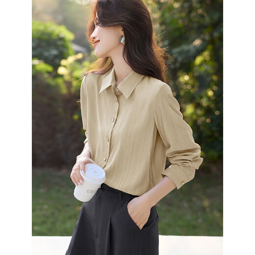 Mohan Yimei-Camiseta ajustada con textura francesa para mujer, tops reductores de temperamento para mujer 2025