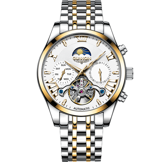 GUANQIN Swiss certified watch men's mechanical watch hollow flywheel fully automatic watch multi-functional business brand men's watch