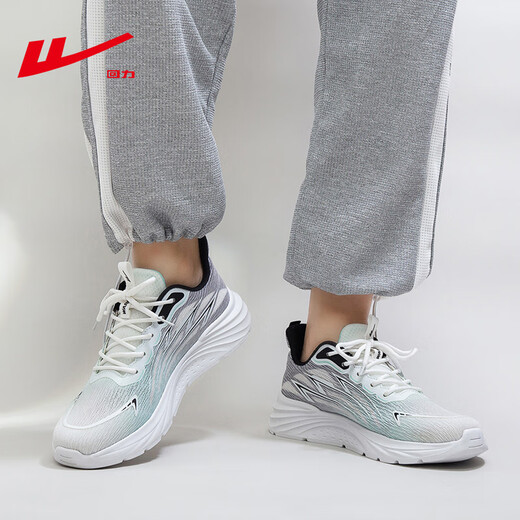 Zapatos para hombres de Warrior, zapatos deportivos, zapatos de malla de primavera y verano, zapatillas para hombres que absorben los hombres de la suela gruesa, zapatos de moda livianos de moda de moda, gris-verde grises 1349 43
