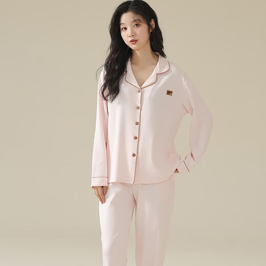 
Langsha pure cotton pajamas for women Spring and Autumn 2025 new spring model large size long sleeve cotton can be worn outside summer home clothing set 12808 M [suitable for 70-90 Jin [Jin equals 0.5 kg]