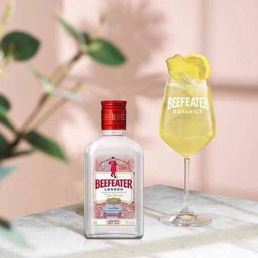 必富达（Beefeater）金酒200ml英国蒸馏杜松子洋酒基酒调酒烈酒鸡尾酒 200mL Beefeater必富达金酒英国