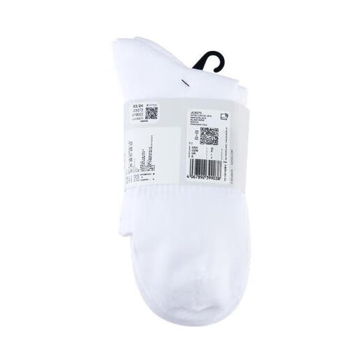 Adidas men and women socks 2025 autumn casual training triple pairs running mid-tube elastic breathable sports socks JC9273 JC9273/white/triple pairs/main recommendation L