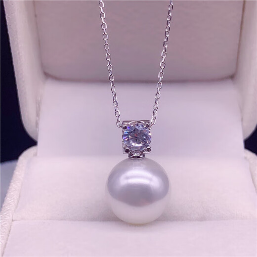 MHFDO925 sterling silver pearl pendant freshwater pearl powder pendant including chain perfect gift for girlfriend 12-13mm white pearl silver drag pendant 10-11mm