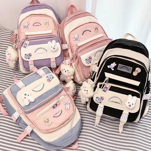 Pull back large-capacity schoolbag female junior high school student college student backpack high school student niche primary school student third to sixth grade backpack