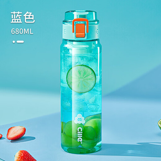 Cialis Copa de plástico de gran capacidad Tritan Tritan Sports Water Cup Caza casual de alta calidad con filtro Dika Blue 680ml