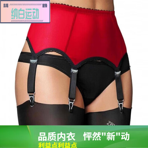 汇诗尚吊带袜欧美大码性感网纱可调节扣防滑吊袜带 黑色 L
