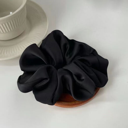 Xiao Panda high-end French Hepburn style black large intestine hair tie women's headband low ball head low ponytail hair accessory 2025 new style black Wang Churan's same style