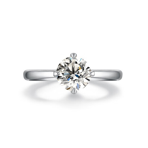 Star Eye Jewelry spot special price platinum 18K gold diamond ring four-claw heart-shaped ring Jurchen diamond wedding gift platinum gift for Chinese Valentine's Day 50 points diamond ring M-N color SI clarity