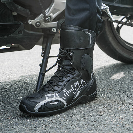 Duhan (DUHAN) cycling shoes spring, summer and autumn motorcycle riding boots men's off-road motorcycle shoes racing short boots rider equipment DX-24711 black and white 43