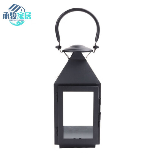 Jia Xiaoyou 2024 new old-fashioned portable horse lantern camping lamp outdoor lamp iron creative candle holder wedding props M (18*18*52CM)