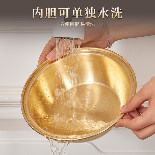 Chui Laoye cloisonne copper hot pot old Beijing single copper hot pot small hot pot pot one person one pot alcohol stove copper pot hot pot blue * blooming flowers * brass 1-2 people 20cm