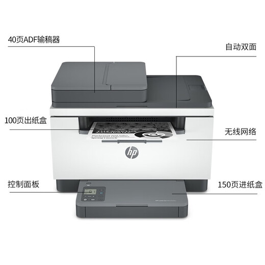 HP (HP) 232dwc/233sdw printer office A4 black and white wireless laser student home three-in-one copy scanning multi-functional integrated test paper printing M233sdw printing + copy + scan three-in-one continuous scanning and copy Package 4 (standard + easy-to-add powder toner cartridge + 8 bottles of powder added +