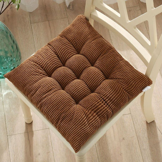 Yingzhuer thickened cushion office four seasons student classroom female stool floor mat butt cushion strap sedentary chair cushion corduroy square Barbie pink 40*40cm