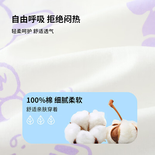 Slim bird girls nightgown children's pajamas medium-large children summer pure cotton home casual short-sleeved body dress Space rabbit