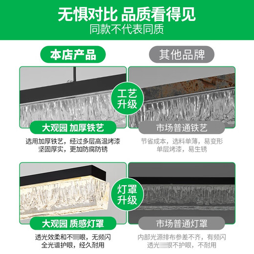 大观园（DGY）餐厅吊灯意式极简现代简约轻奢高级新款一字长条升降餐桌吊灯686O 117cm-三色变光-LED39W-全光谱