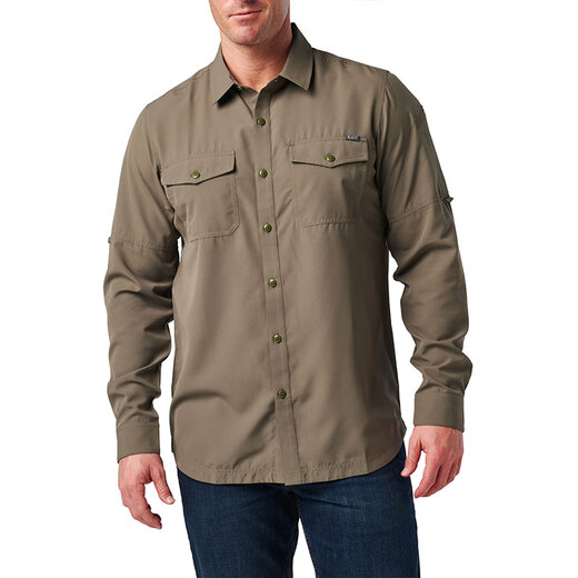 5.11 (taktische Serie) USA 5.11 Freizeit im Freien Frühling und Sommerpendler Business Shirt Herren -Langarm Shirt 72521 831 Dark Green [New Color] XLXLL