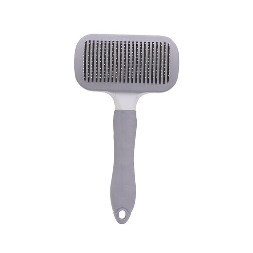 Amore Cat Comb Dog Hair Cleaner Hair Removal Comb Teddy Bichon Needle Comb Removes Floating Hair and Knot Opening Brush Pet Dog Comb Square Head Pet Self-Cleaning Comb Gray Fine Needle