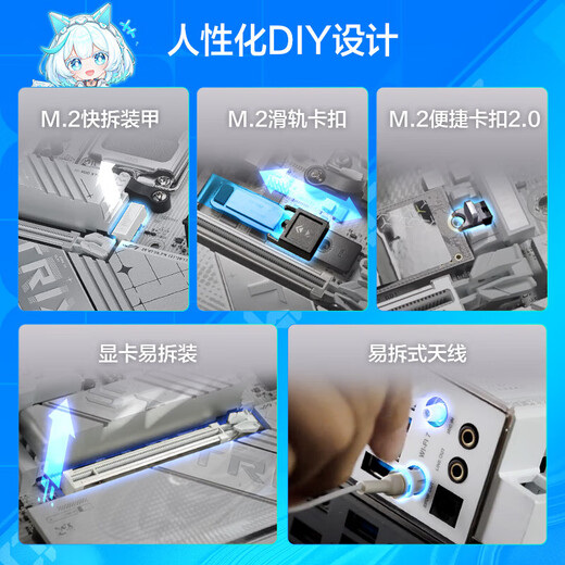 华硕玩家国度ROG X870 主板WIFI 支持AMD CPU 锐龙 9900X/9950X/9700x ROG STRIX X870-A WIFI吹雪