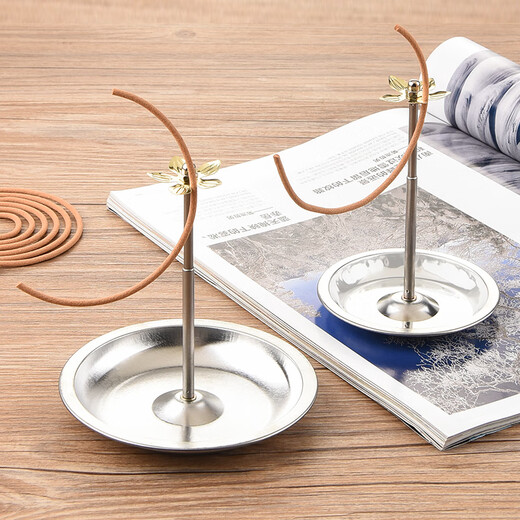 Aoyanlai Incense Coil Holder Retractable Stainless Steel Incense Coil Holder Sandalwood Coil Incense Holder Incense Holder Incense Furnace Tower Incense Insertion Point Boxed Agarwood 48 Pieces