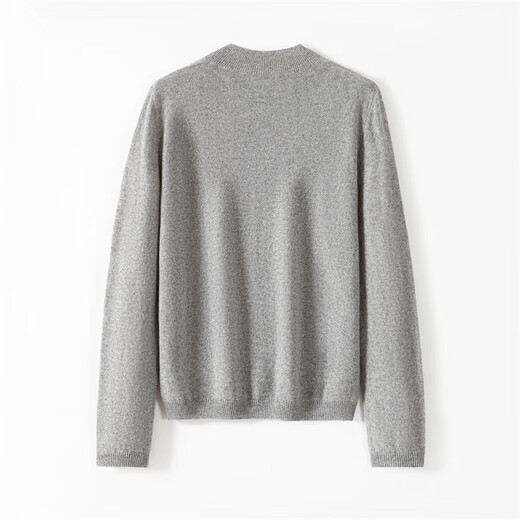 Jinju 100% Cashmere Bottoming Sweater Solid Color Fashionable Warm Half Turtle Collar Women's Cashmere Sweater Medium Gray L