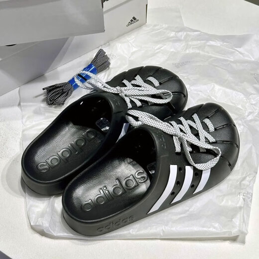 Adidas slippers men's shoes women's shoes summer sports shoes beach shoes lightweight breathable casual Birken slippers JH9848 black 36.5