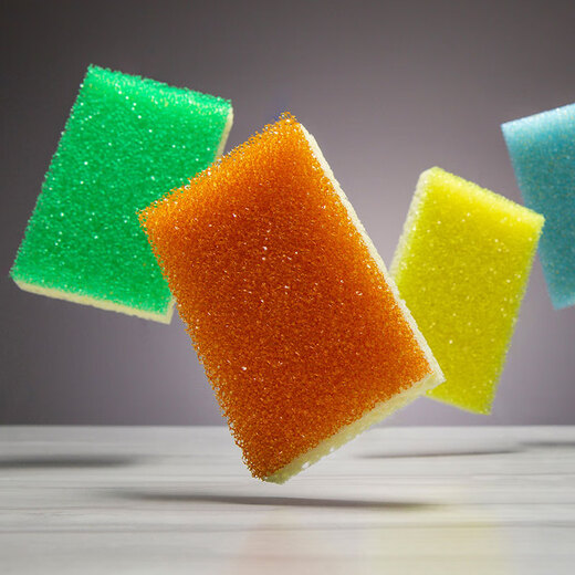 SCRUB DADDY Smiley face dishwashing sponge imported from the United States, dishwashing rag sponge brush, smiley face magic scouring pad cleaning wipe, rectangular, double-sided, multi-color, 4 pieces